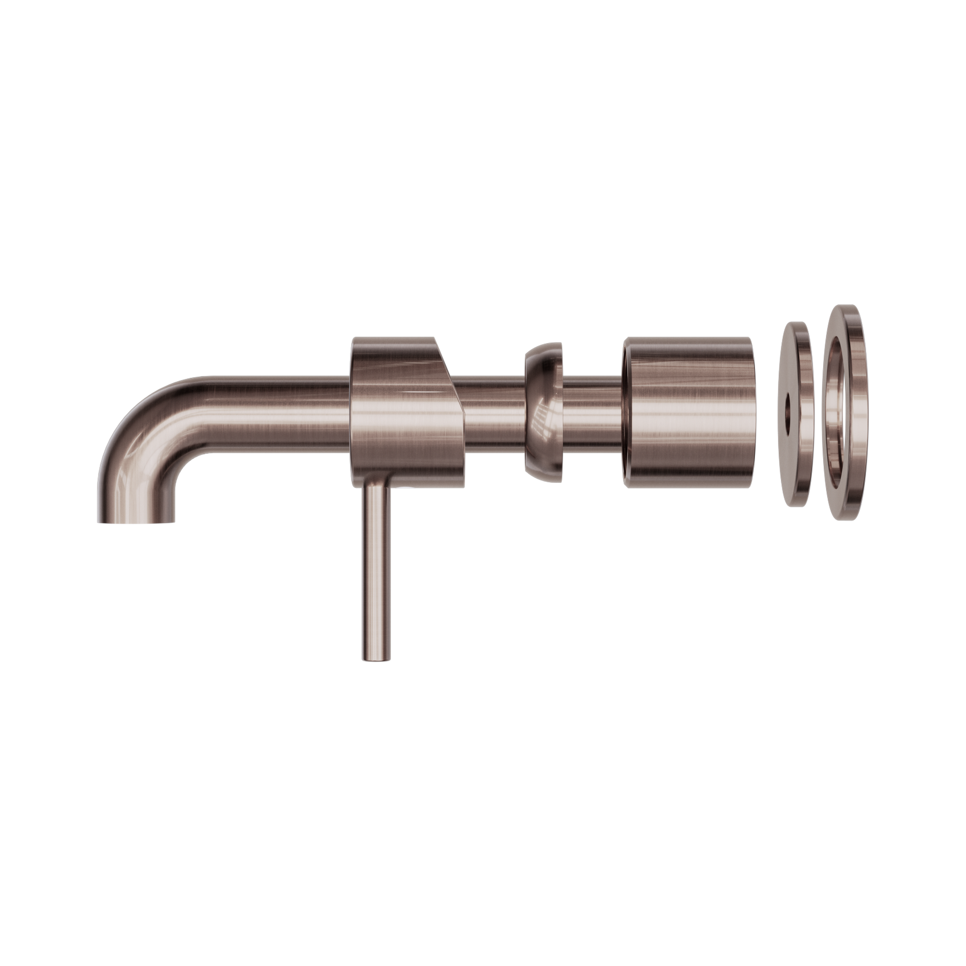 Nero Zen SS316L Wall Mixer Set Separate Back Plate 185mm Spout Trim Kits Only, Brushed Bronze