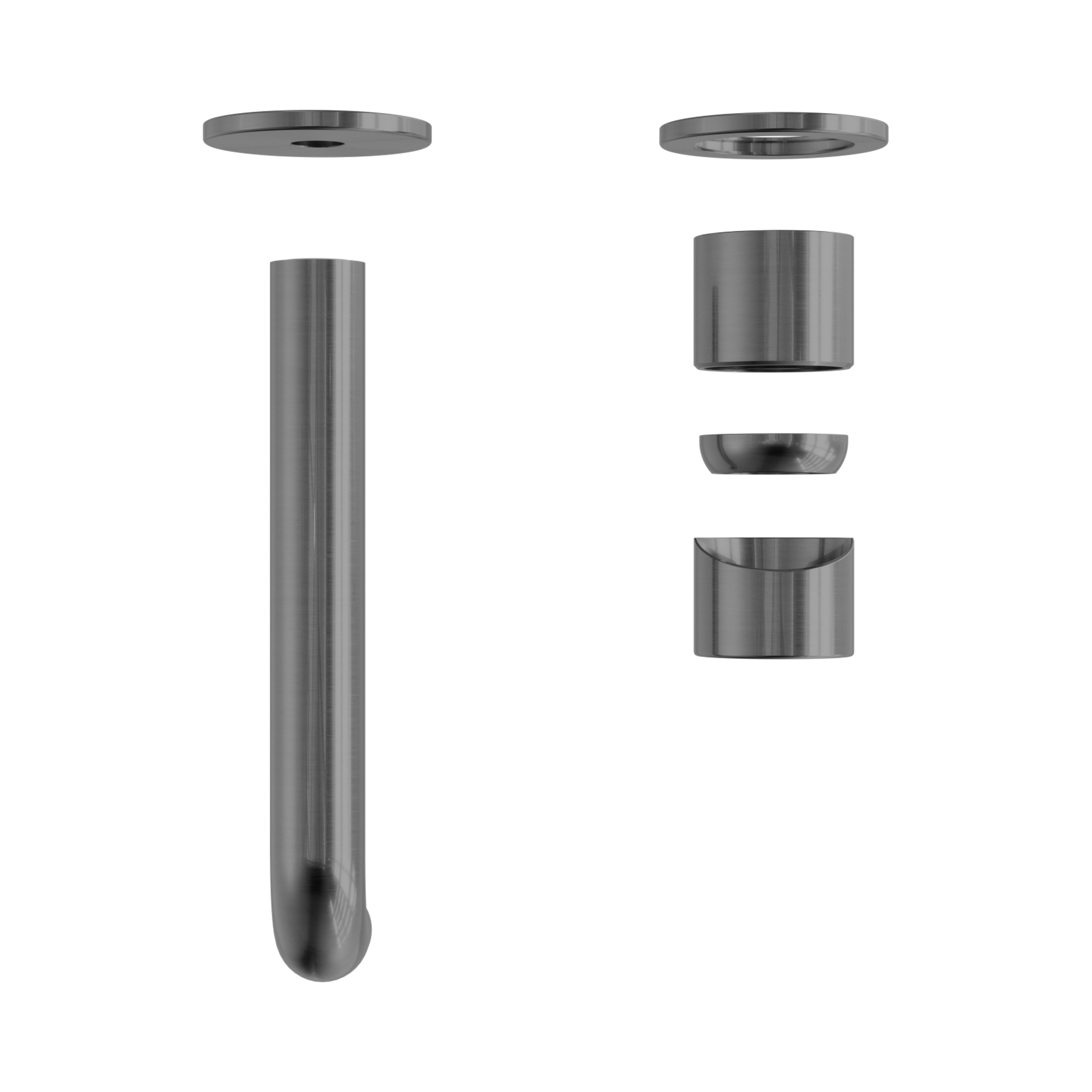 Nero Zen SS316L Wall Mixer Set Separate Back Plate 185mm Spout Trim Kits Only, Graphite