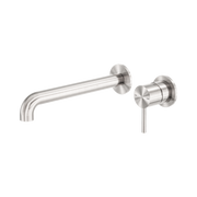 Nero Zen SS316L Wall Mixer Set Separate Back Plate 230mm Spout, Brushed Nickel