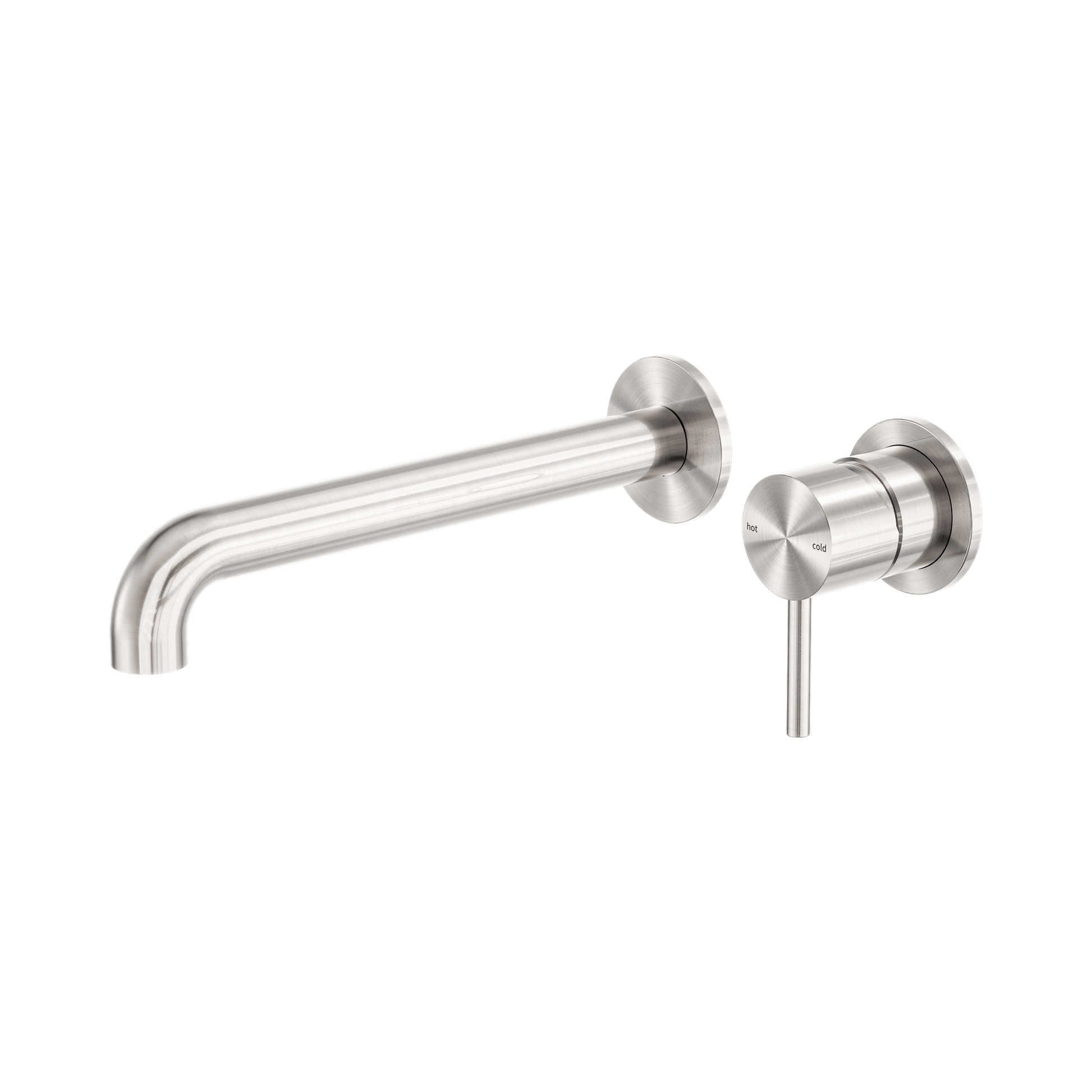 Nero Zen SS316L Wall Mixer Set Separate Back Plate 230mm Spout, Brushed Nickel