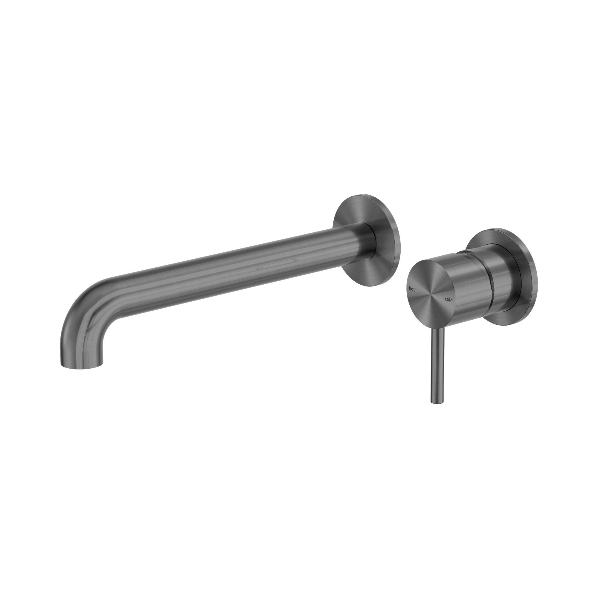 Nero Zen SS316L Wall Mixer Set Separate Back Plate 230mm Spout, Graphite