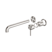 Nero Zen SS316L Wall Mixer Set Separate Back Plate 230mm Spout Trim Kits Only, Brushed Nickel