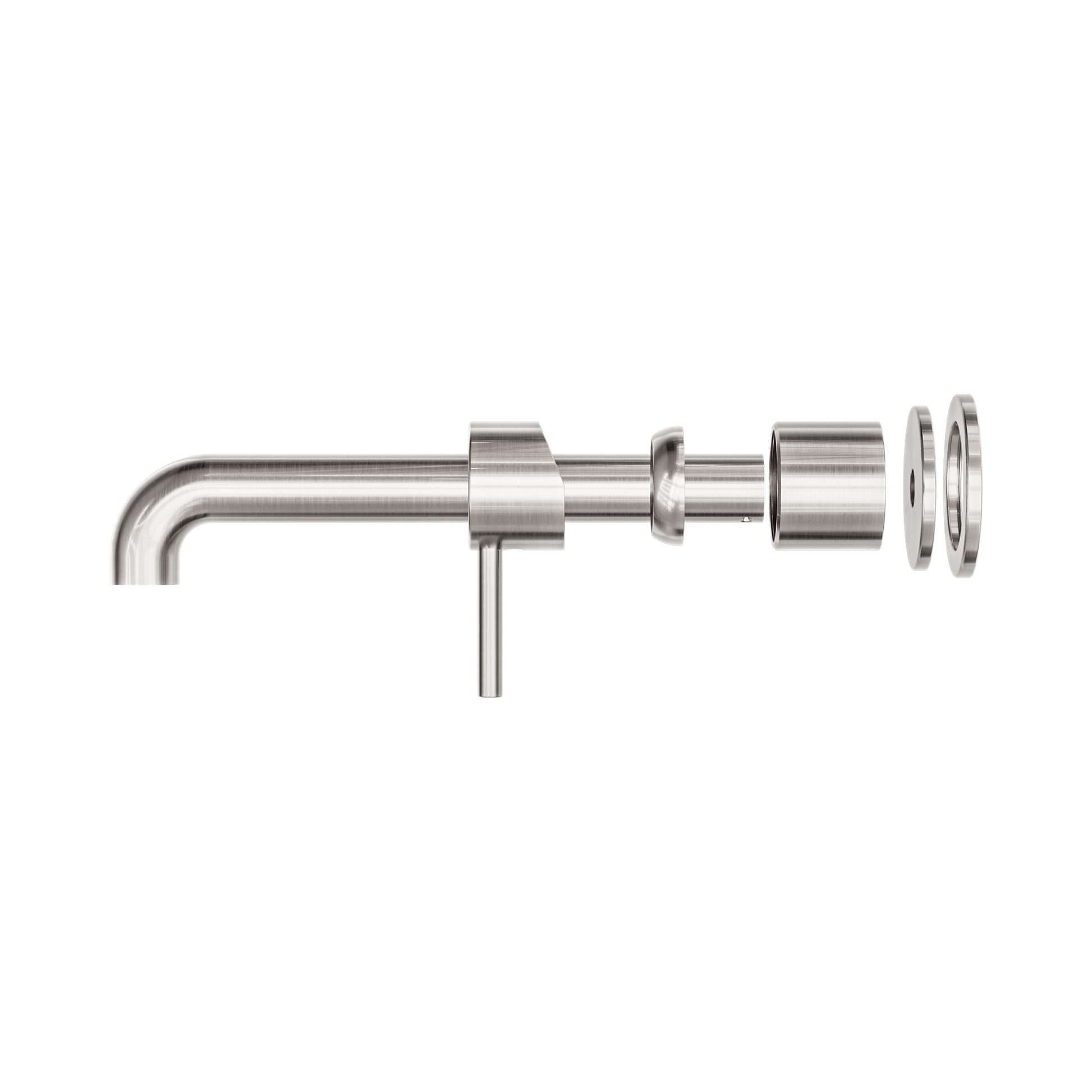 Nero Zen SS316L Wall Mixer Set Separate Back Plate 230mm Spout Trim Kits Only, Brushed Nickel
