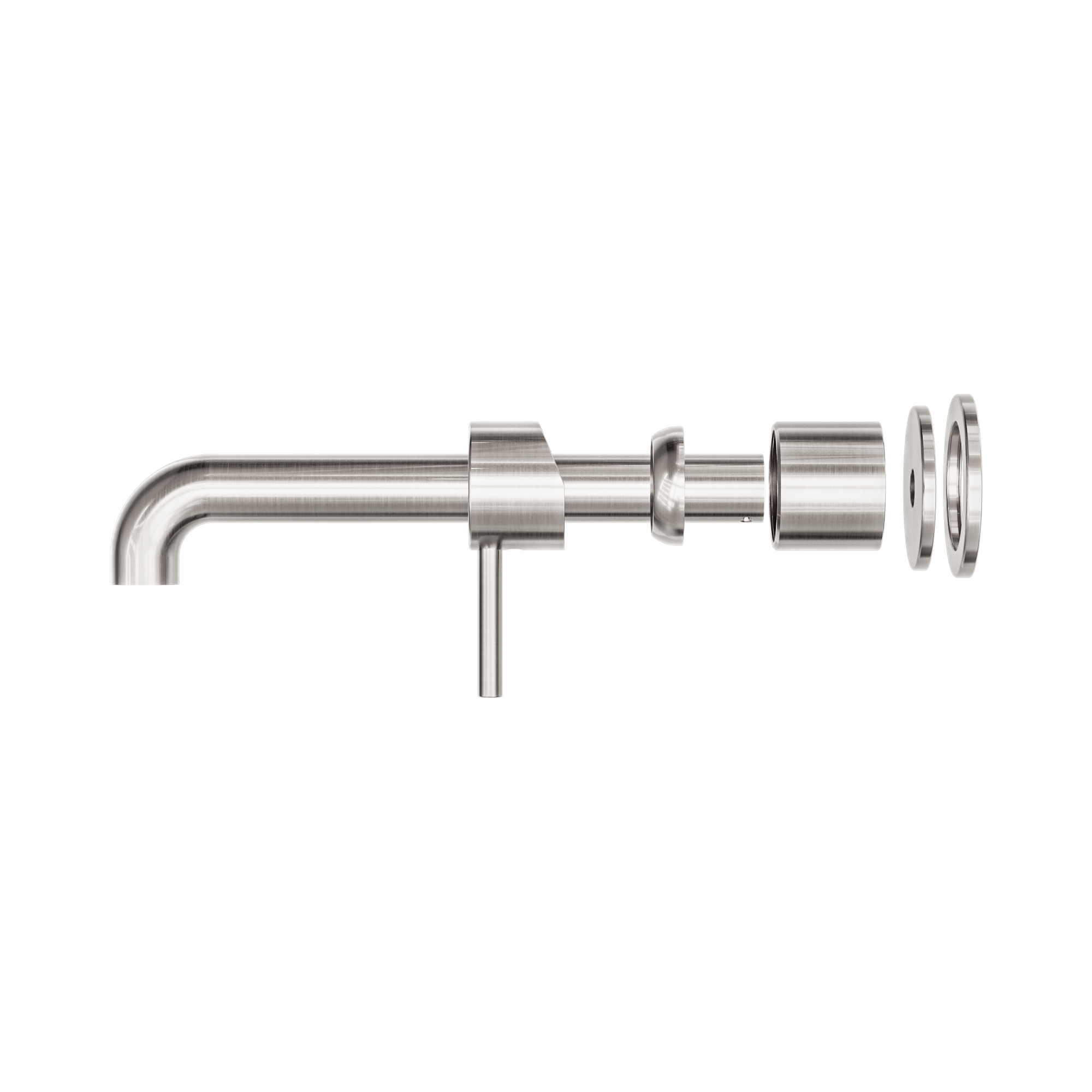 Nero Zen SS316L Wall Mixer Set Separate Back Plate 230mm Spout Trim Kits Only, Brushed Nickel