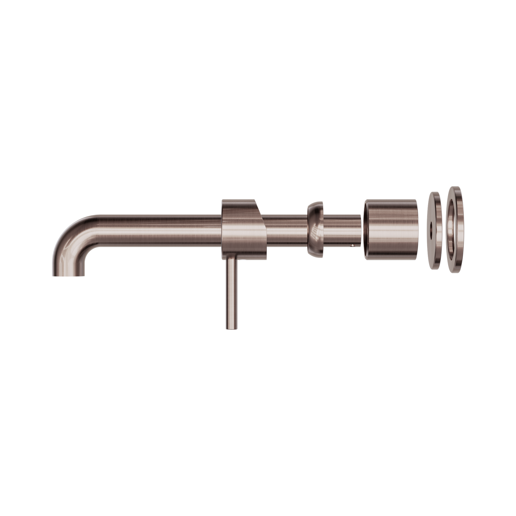 Nero Zen SS316L Wall Mixer Set Separate Back Plate 230mm Spout Trim Kits Only, Brushed Bronze