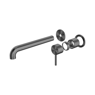 Nero Zen SS316L Wall Basin/Bath Mixer Separate Back Plate 230mm Spout Trim Kits Only, Graphite