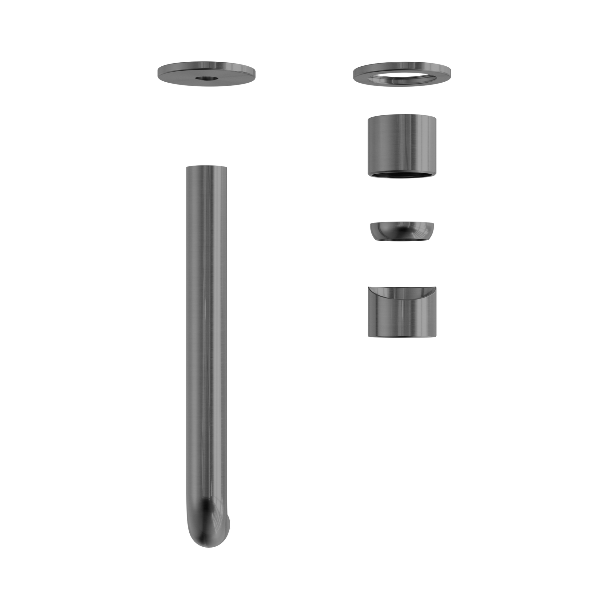 Nero Zen SS316L Wall Mixer Set Separate Back Plate 230mm Spout Trim Kits Only, Graphite