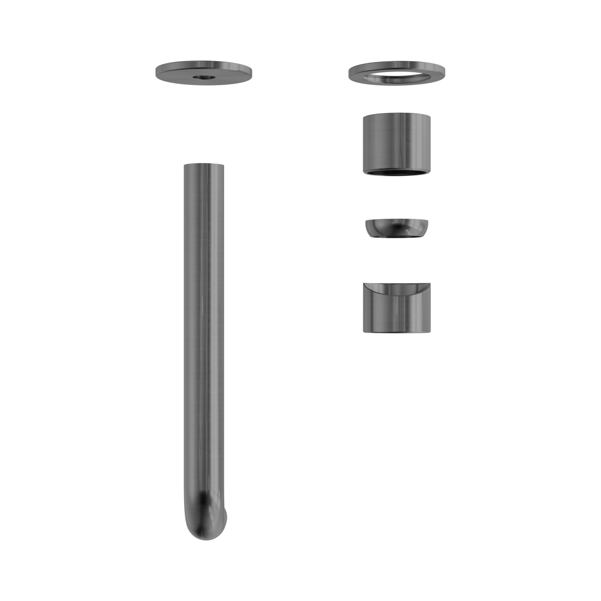 Nero Zen SS316L Wall Mixer Set Separate Back Plate 230mm Spout Trim Kits Only, Graphite