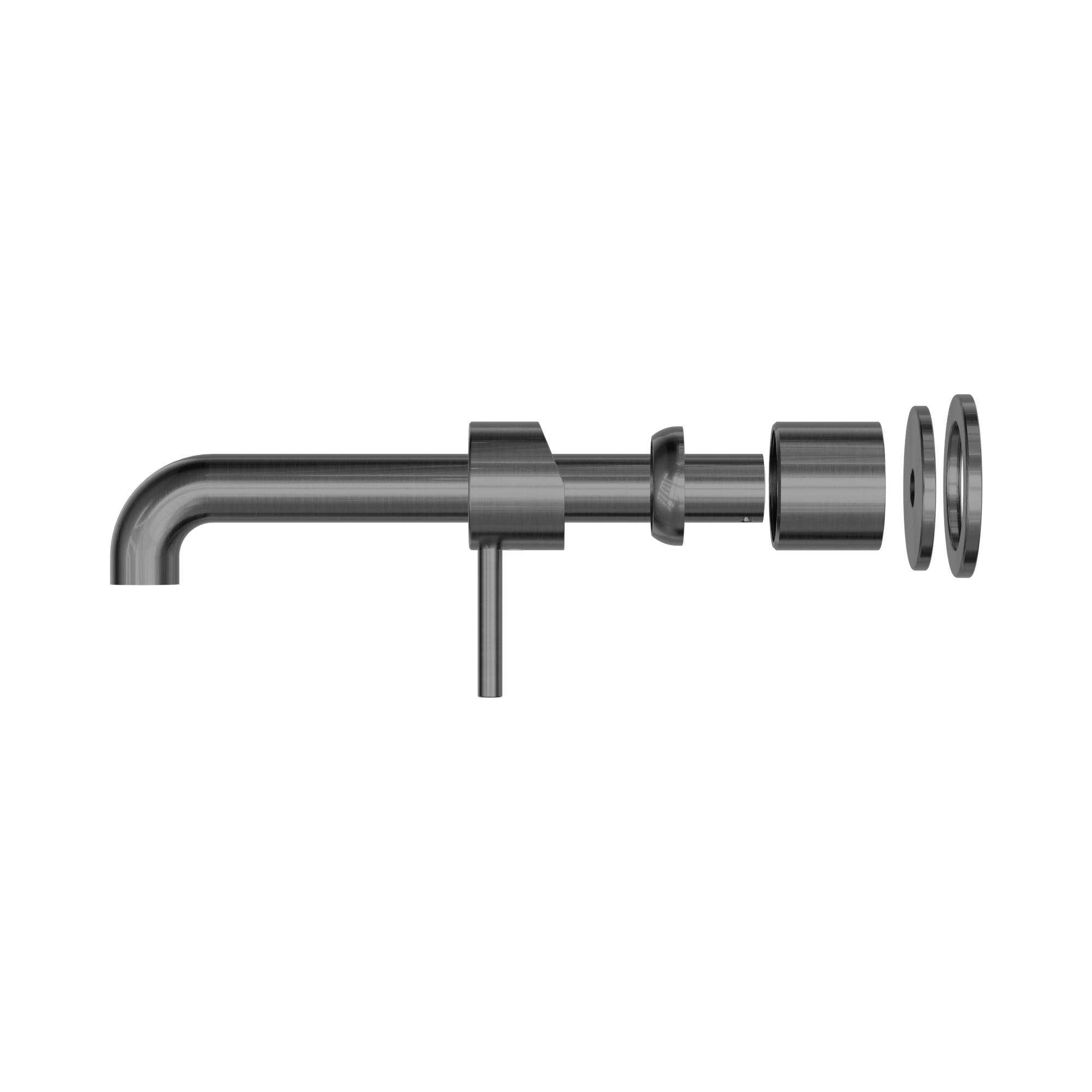 Nero Zen SS316L Wall Mixer Set Separate Back Plate 230mm Spout Trim Kits Only, Graphite