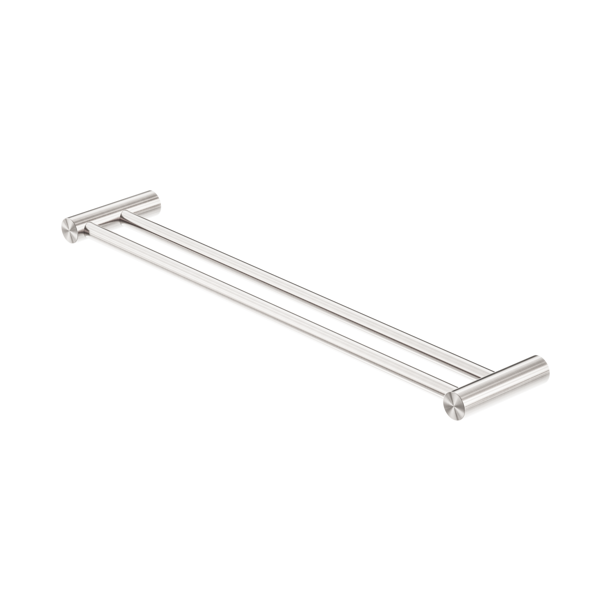 Nero Zen SS316L Double Towel Rail 600mm, Brushed Nickel