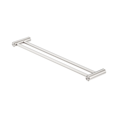 Nero Zen SS316L Double Towel Rail 600mm, Brushed Nickel