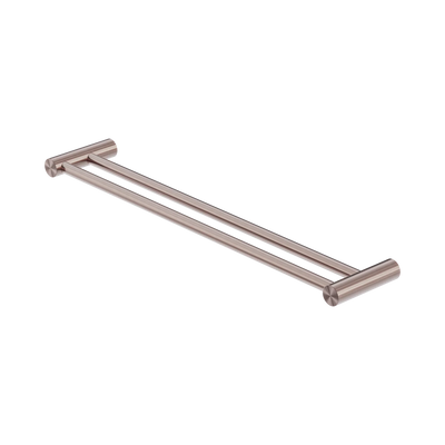 Nero Zen SS316L Double Towel Rail 600mm, Brushed Bronze