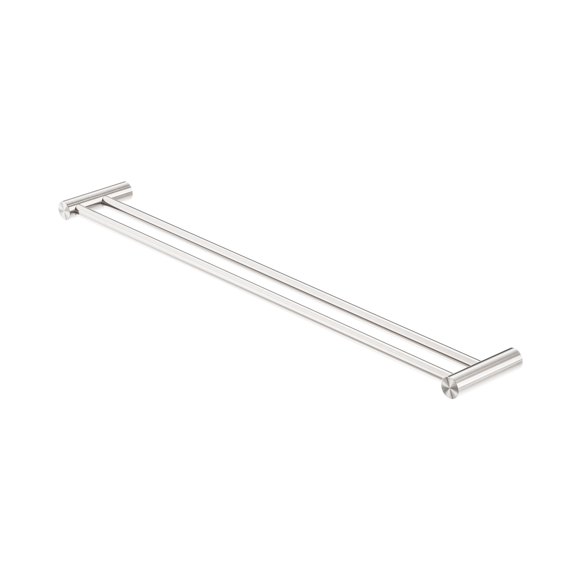 Nero Zen SS316L Double Towel Rail 800mm, Brushed Nickel