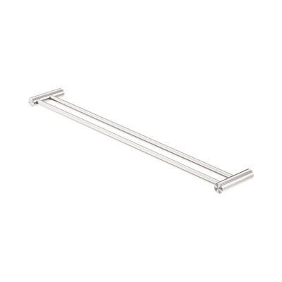 Nero Zen SS316L Double Towel Rail 800mm, Brushed Nickel