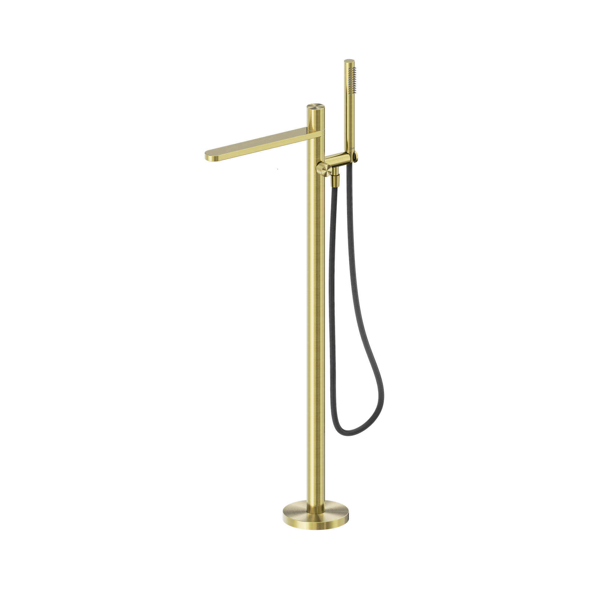 Nero Pure SS316L Progressive Freestanding Bath Mixer With Outdoor Shower Hose, Brushed Gold