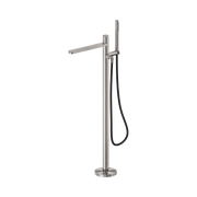 Nero Pure SS316L Progressive Freestanding Bath Mixer With Outdoor Shower Hose, Brushed Nickel