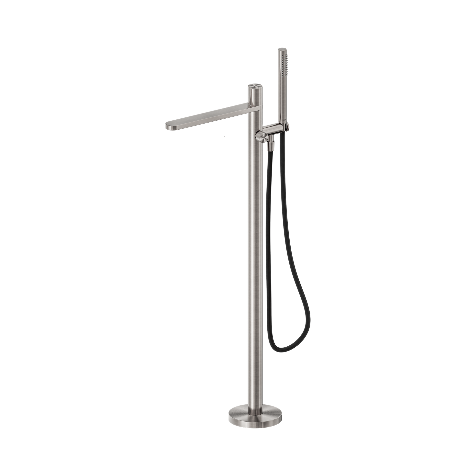 Nero Pure SS316L Progressive Freestanding Bath Mixer With Outdoor Shower Hose, Brushed Nickel