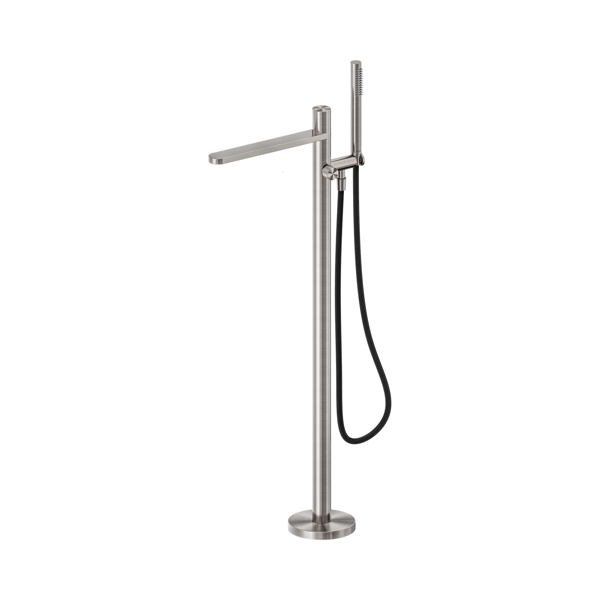 Nero Pure SS316L Progressive Freestanding Bath Mixer With Outdoor Shower Hose, Brushed Nickel