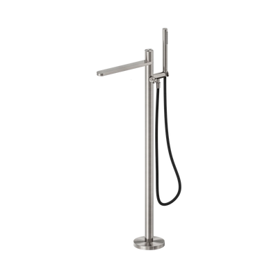 Nero Pure SS316L Progressive Freestanding Bath Mixer With Outdoor Shower Hose, Brushed Nickel