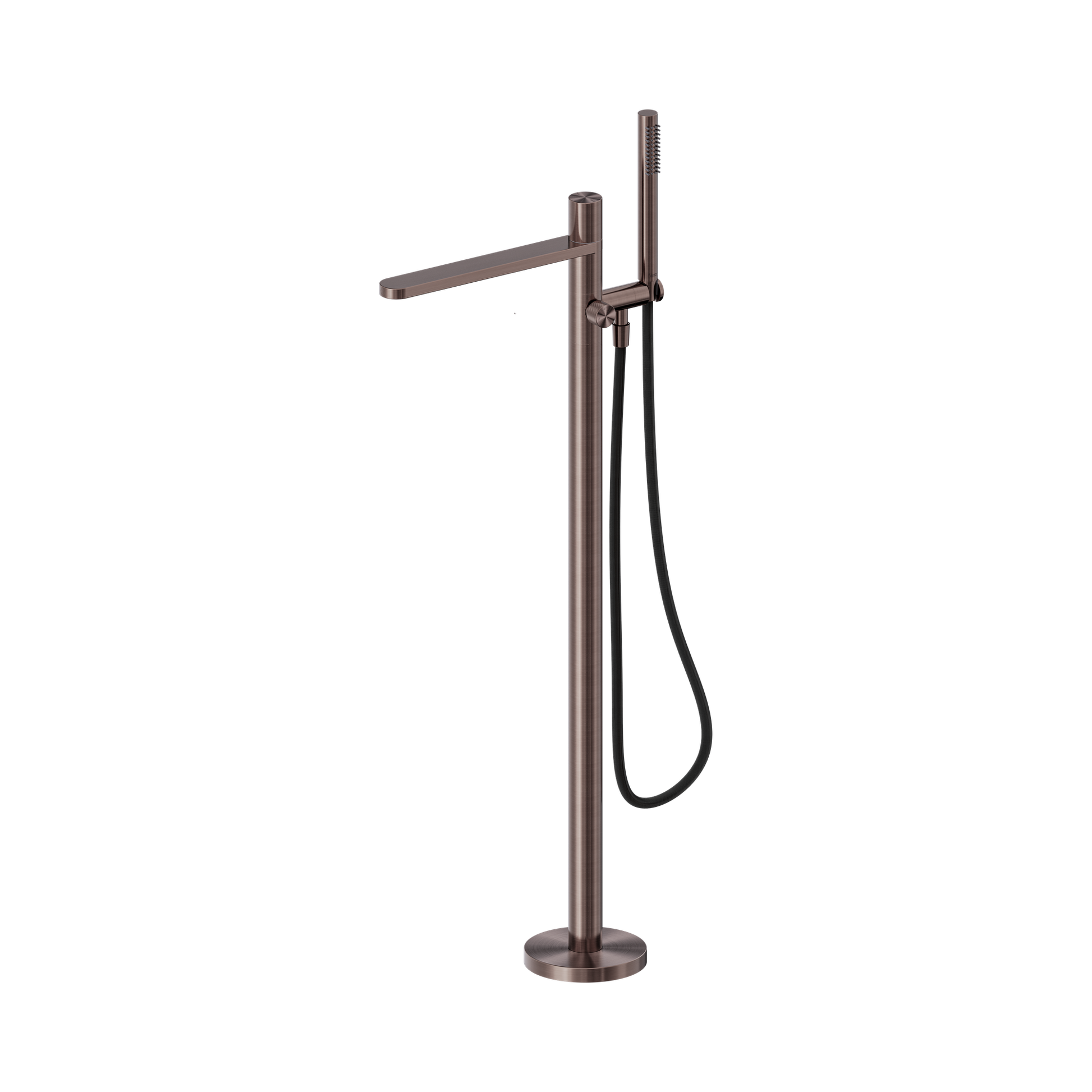 Nero Pure SS316L Progressive Freestanding Bath Mixer With Outdoor Shower Hose, Brushed Bronze
