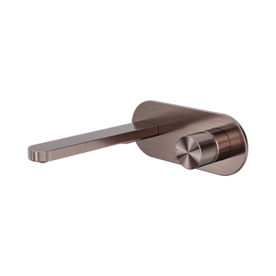 Nero Pure SS316L Progressive Wall Basin/Bath Mixer, Brushed Bronze