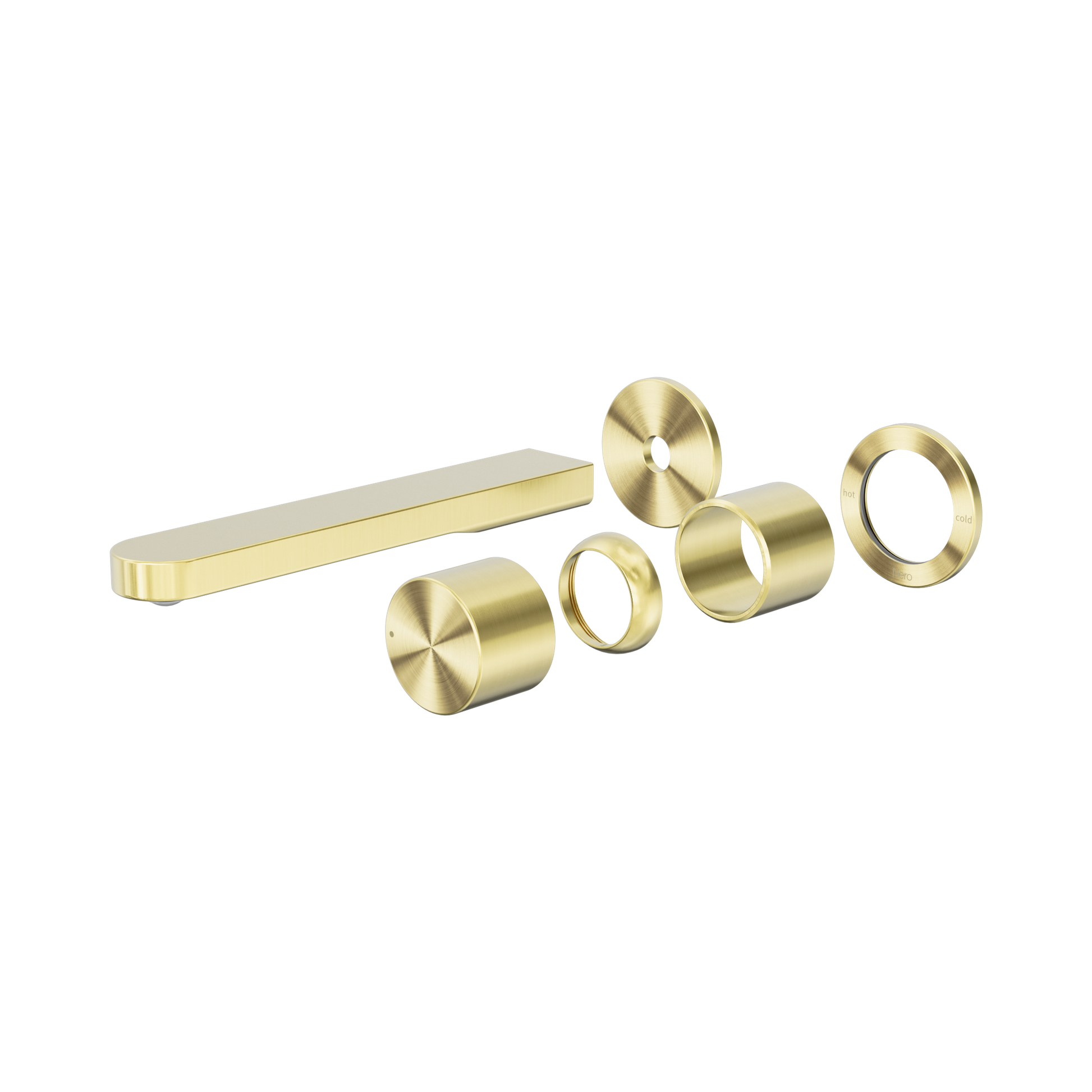 Nero Pure SS316L Progressive Wall Mixer Set Separate Back Plate Trim Kits Only, Brushed Gold