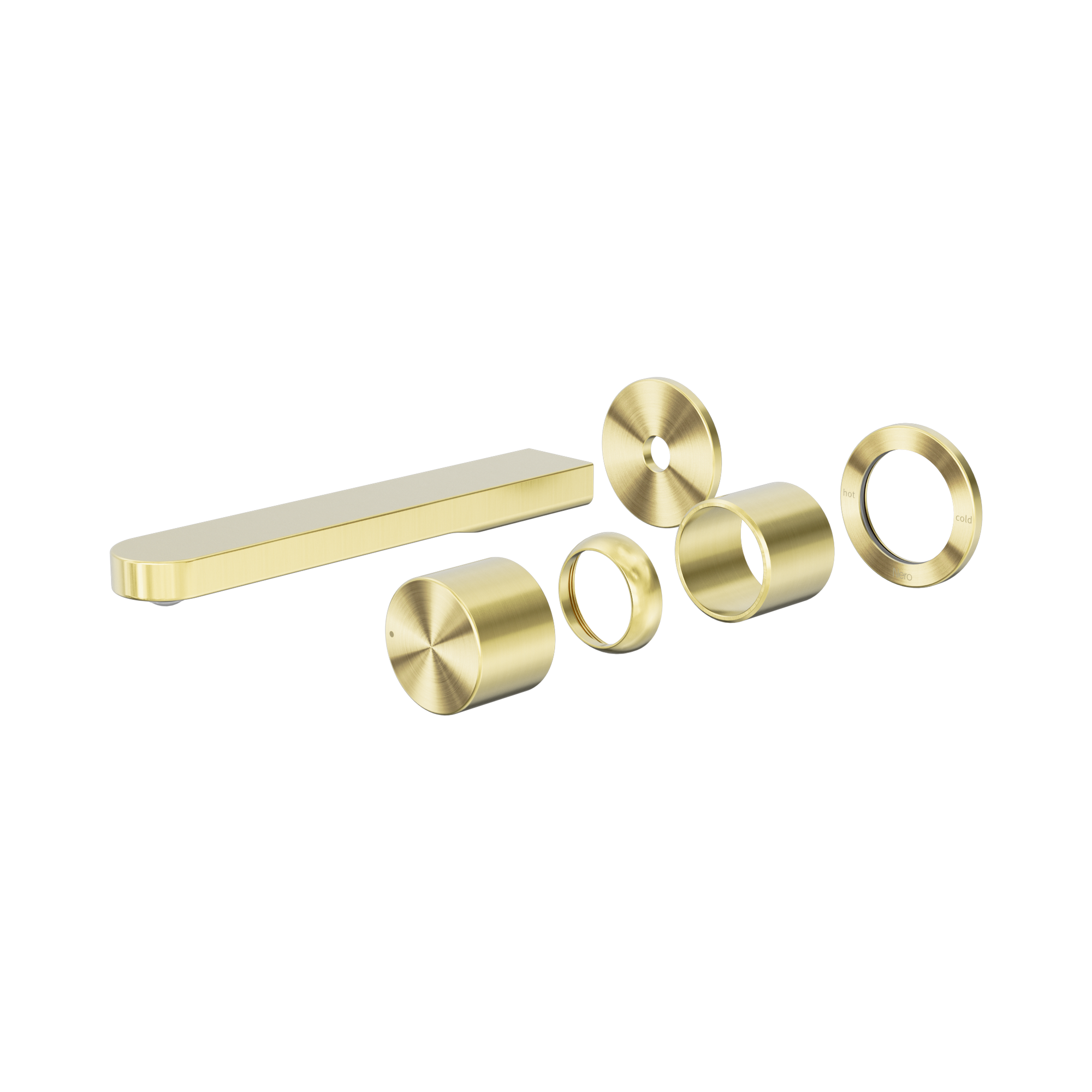 Nero Pure SS316L Progressive Wall Mixer Set Separate Back Plate Trim Kits Only, Brushed Gold