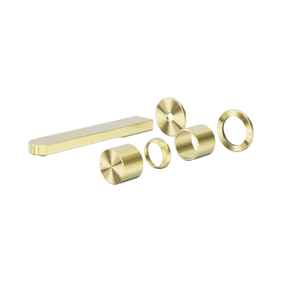Nero Pure SS316L Progressive Wall Basin/Bath Mixer Separate Back Plate Trim Kits Only, Brushed Gold