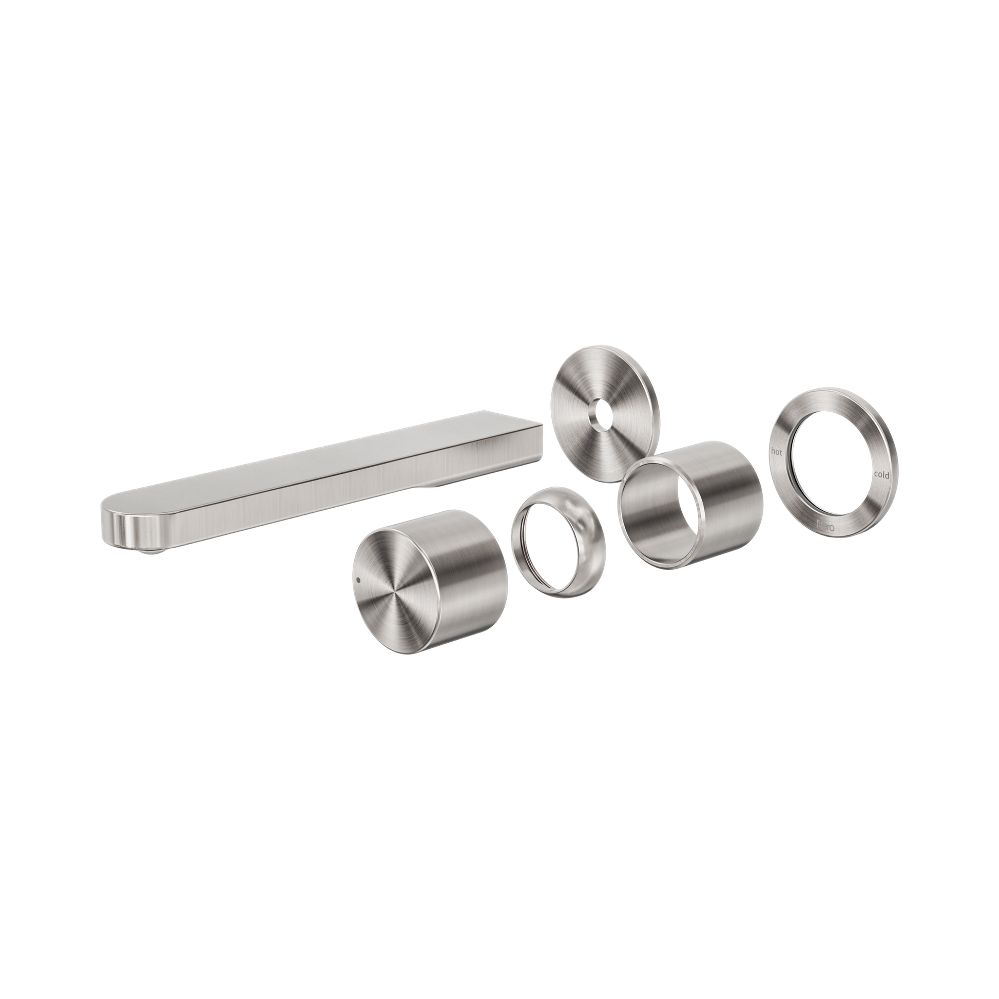 Nero Pure SS316L Progressive Wall Mixer Set Separate Back Plate Trim Kits Only, Brushed Nickel