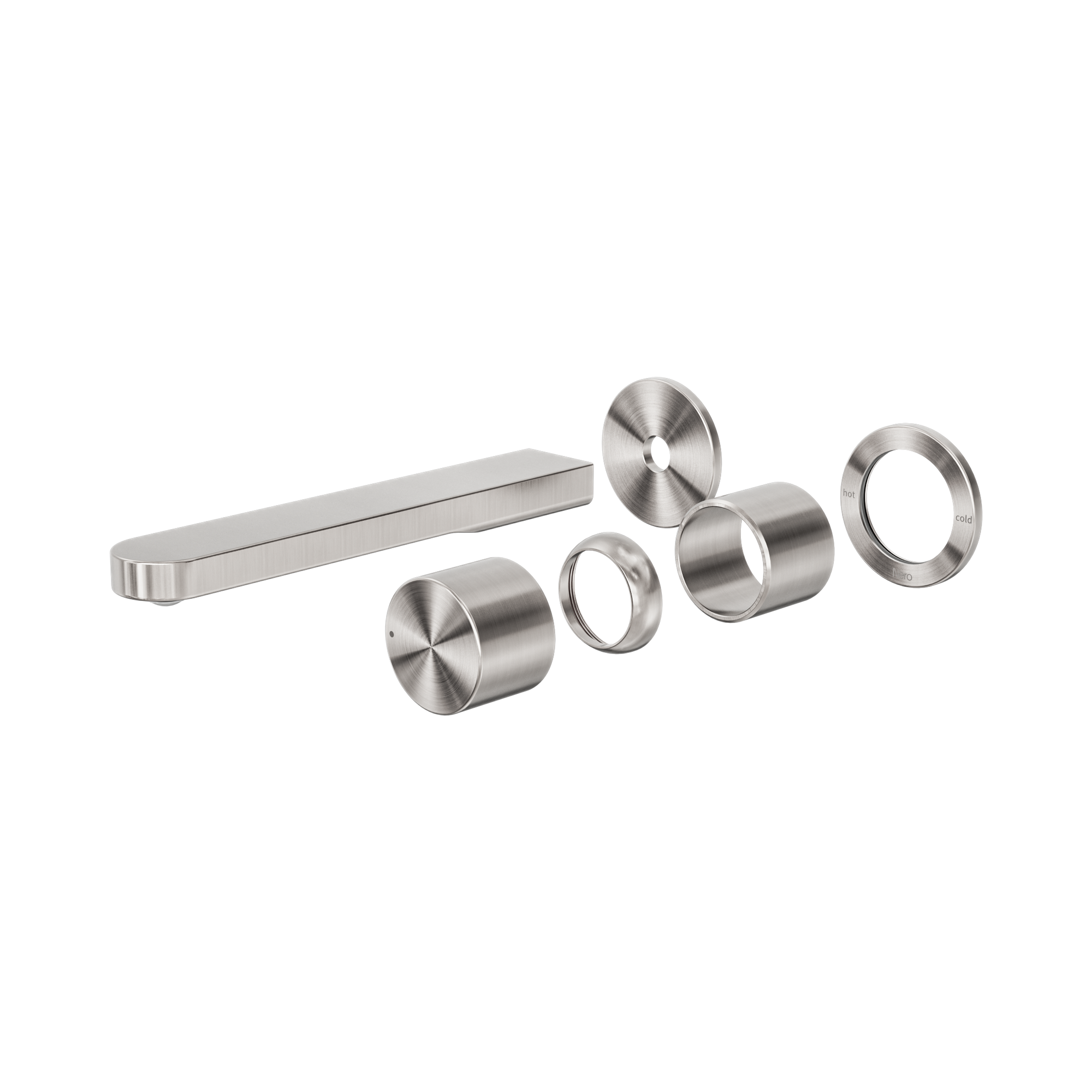 Nero Pure SS316L Progressive Wall Mixer Set Separate Back Plate Trim Kits Only, Brushed Nickel