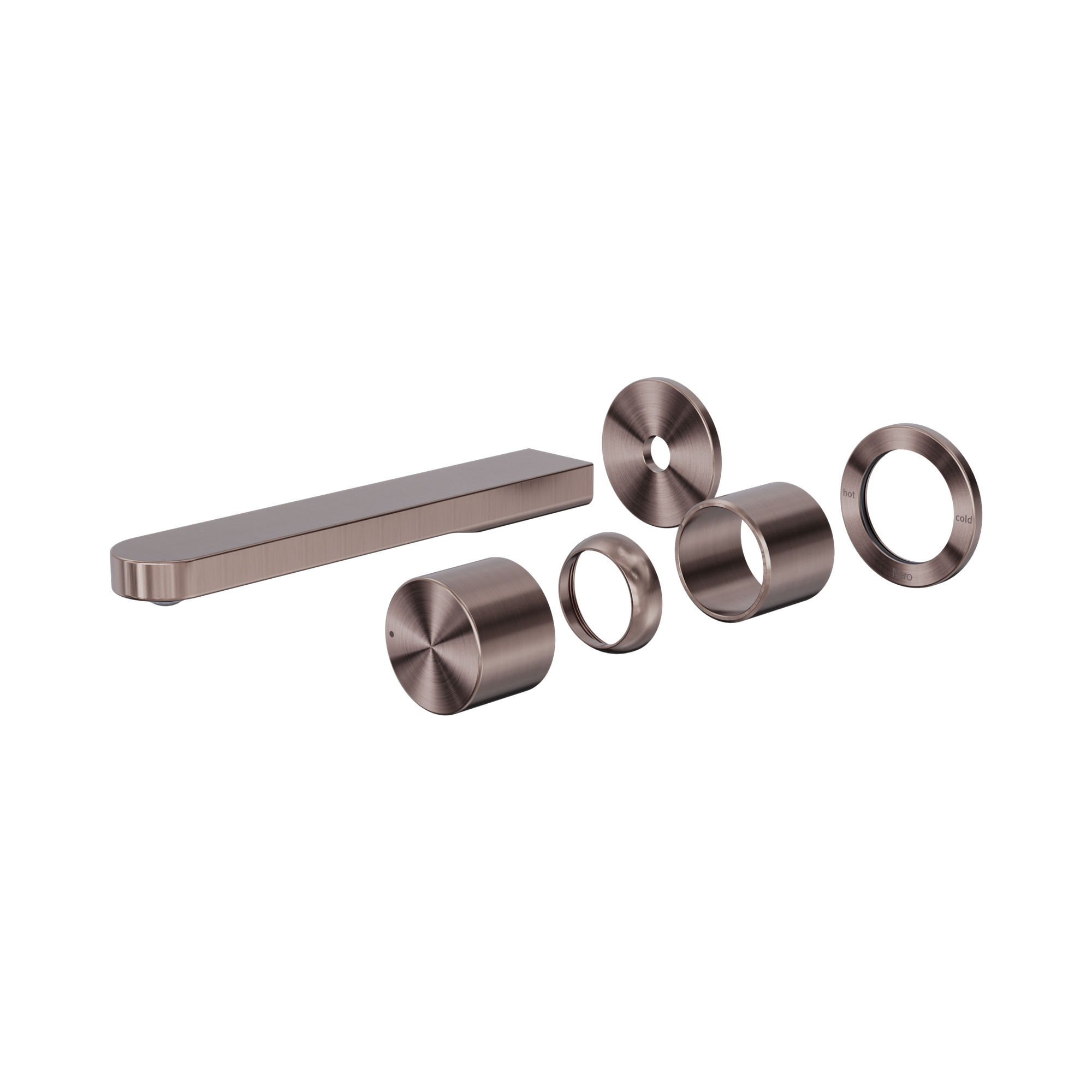 Nero Pure SS316L Progressive Wall Mixer Set Separate Back Plate Trim Kits Only, Brushed Bronze