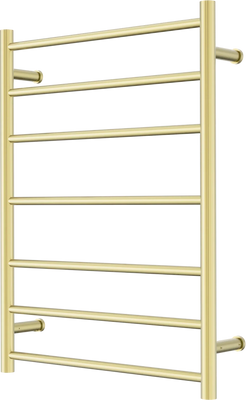 Nero Mecca 240V 7 Bar Heated Towel Ladder, Brushed Gold