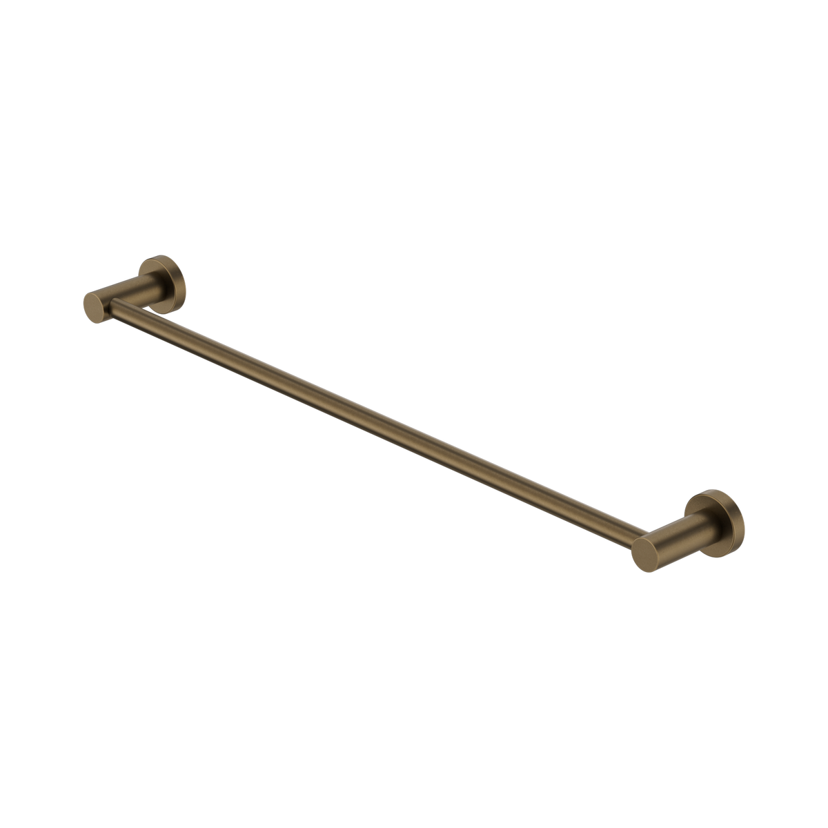 Nero Mecca Single Towel Rail 600mm, Tumbled Antique Brass