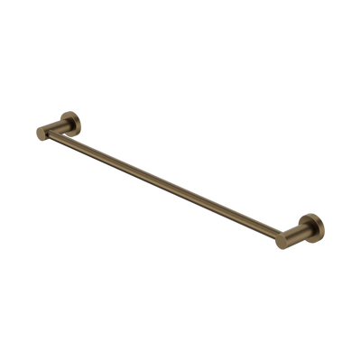 Nero Mecca Single Towel Rail 600mm, Tumbled Antique Brass