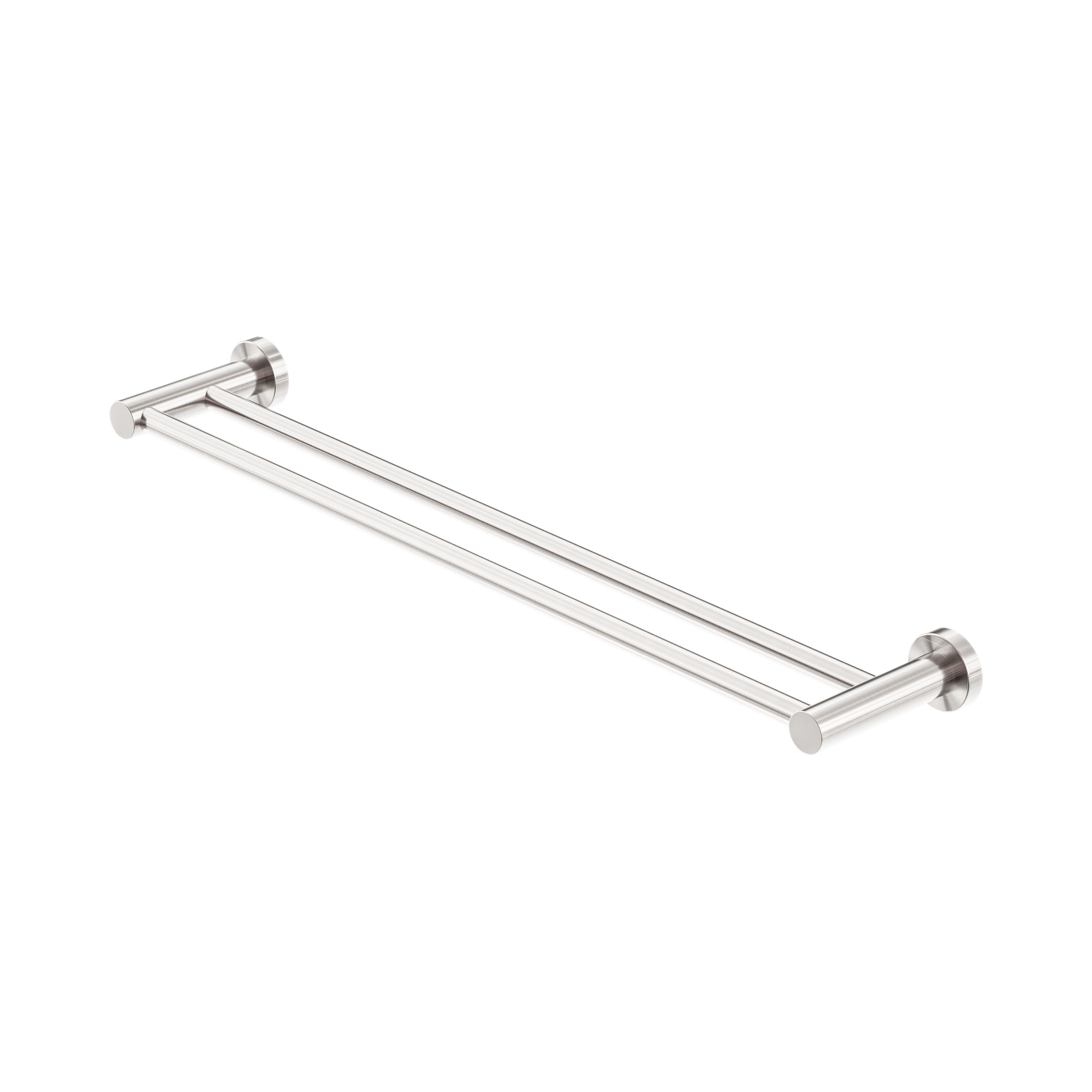 Nero Mecca Double Towel Rail 600mm, Brushed Nickel