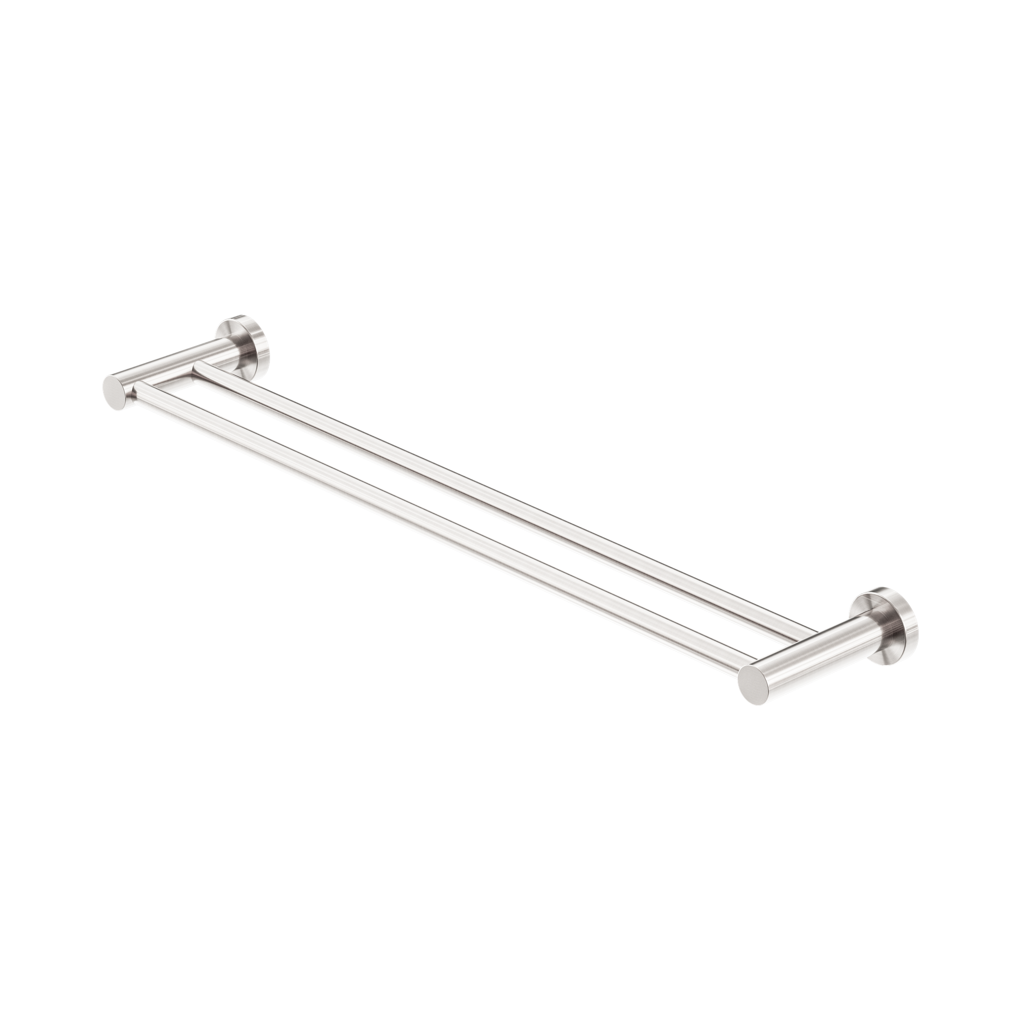 Nero Mecca Double Towel Rail 600mm, Brushed Nickel