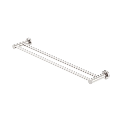 Nero Mecca Double Towel Rail 600mm, Brushed Nickel