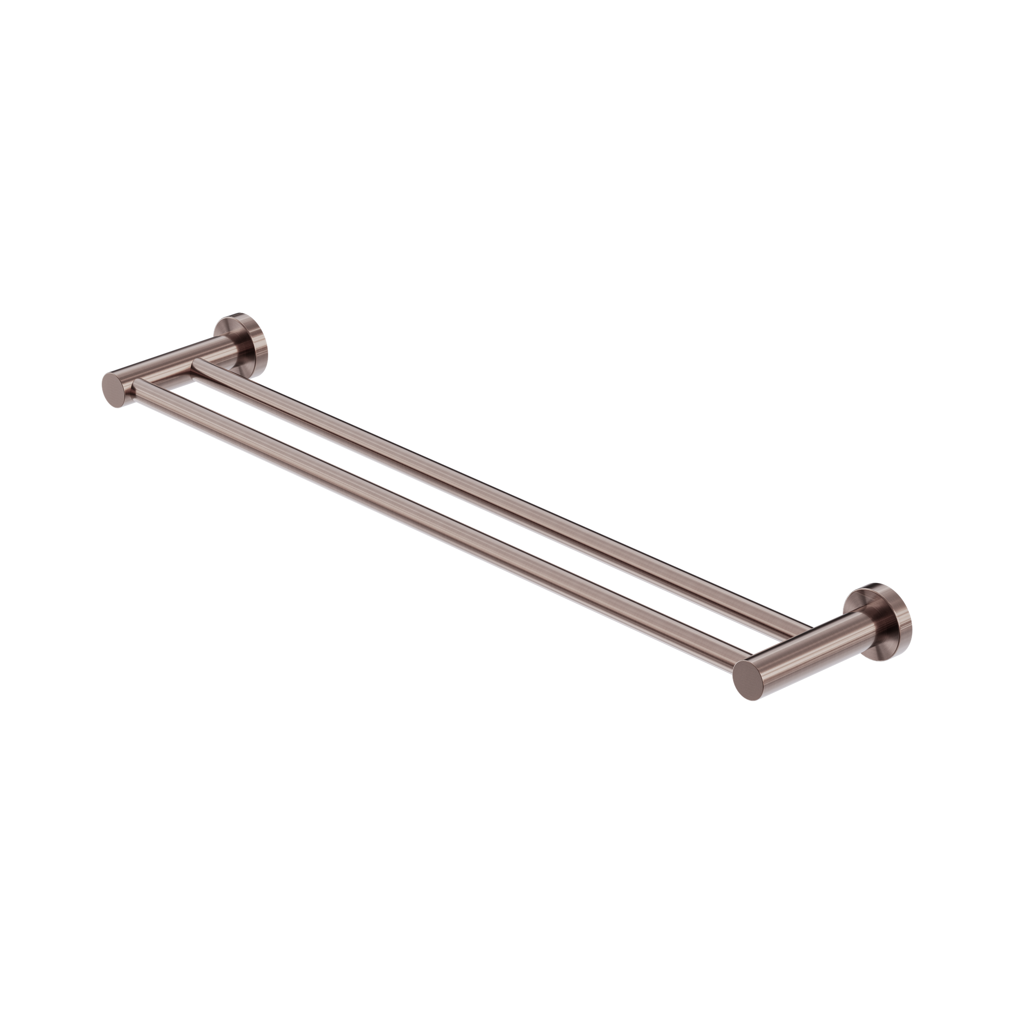 Nero Mecca Double Towel Rail 600mm, Brushed Bronze