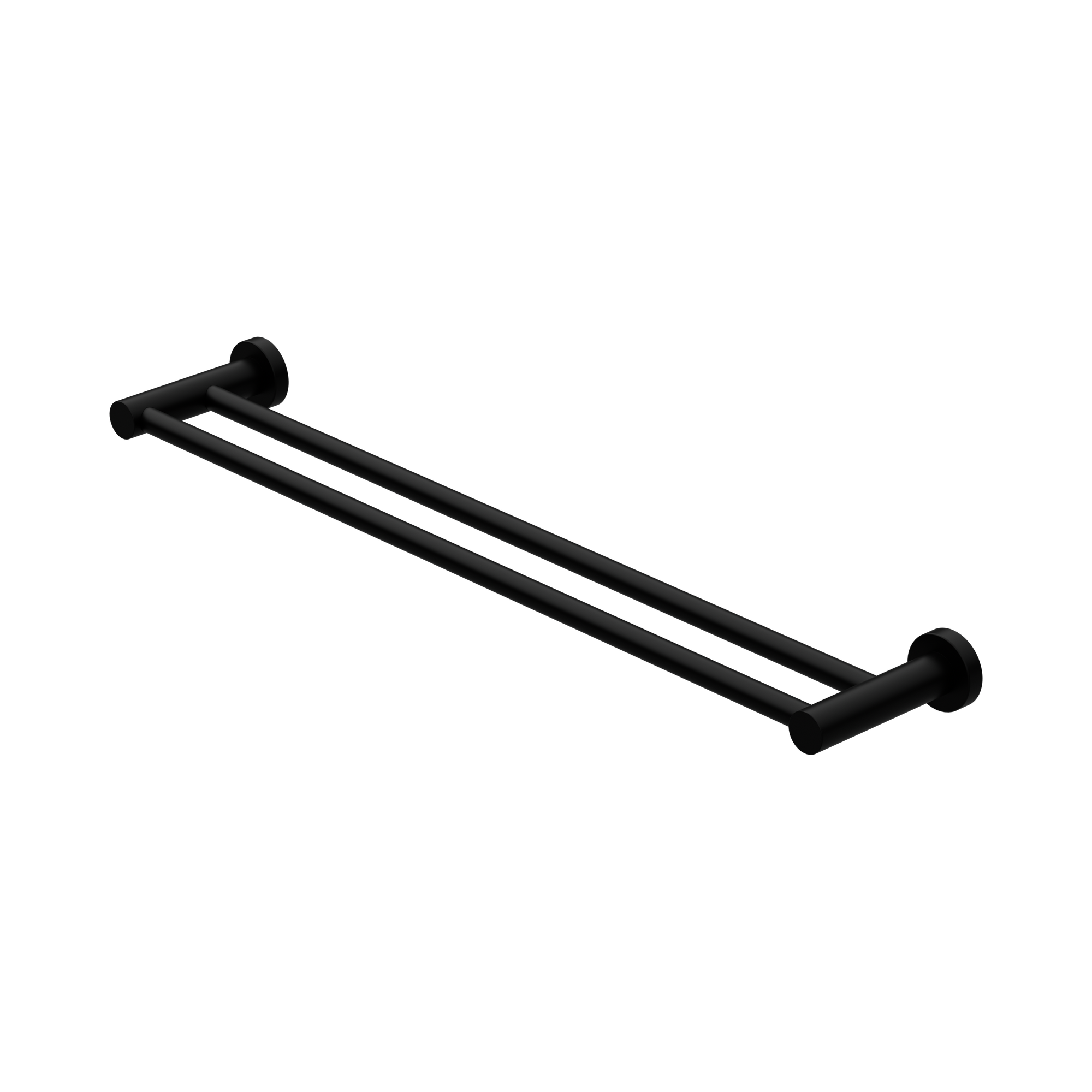 Nero Mecca Double Towel Rail 600mm, Matte Black