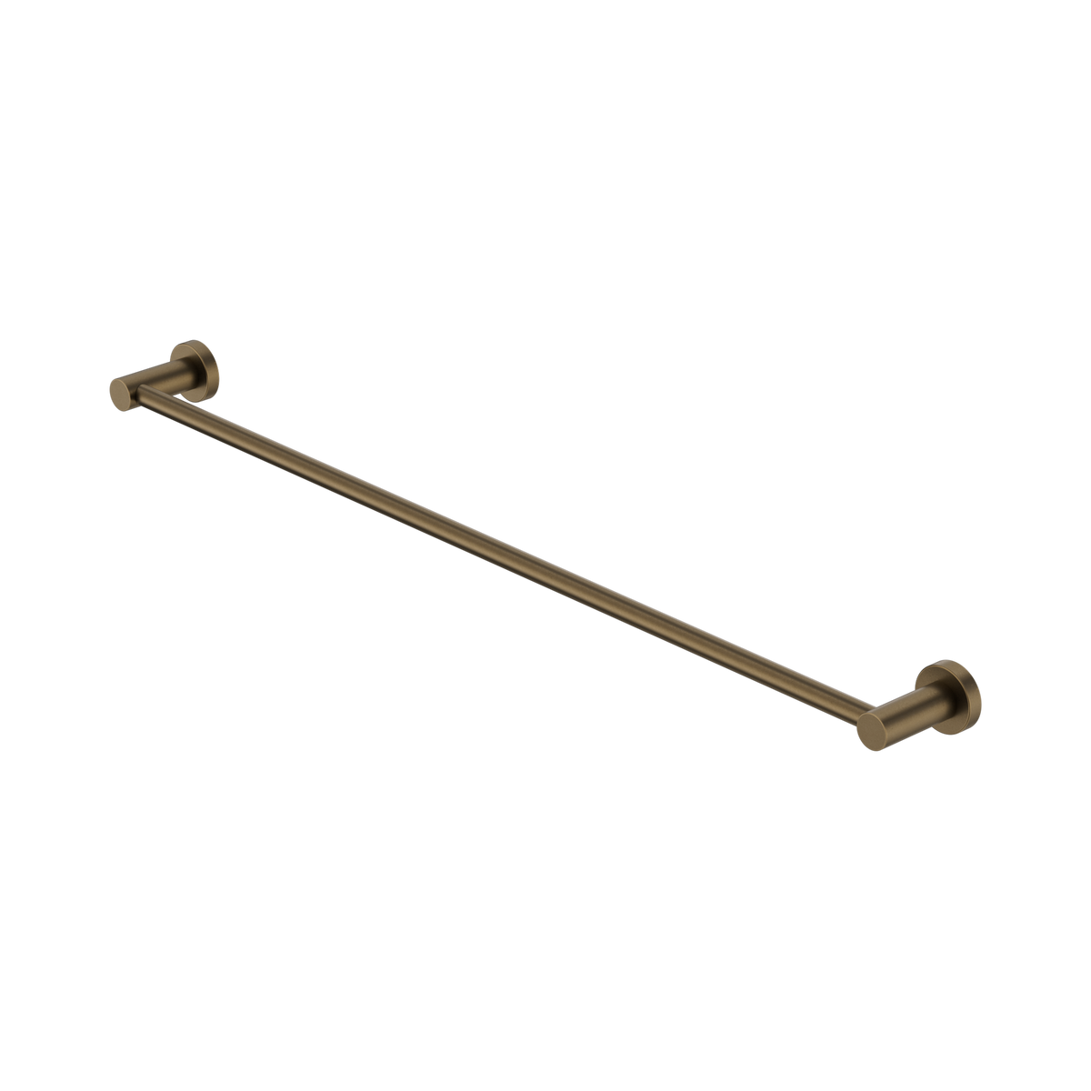 Nero Mecca Single Towel Rail 800mm, Tumbled Antique Brass