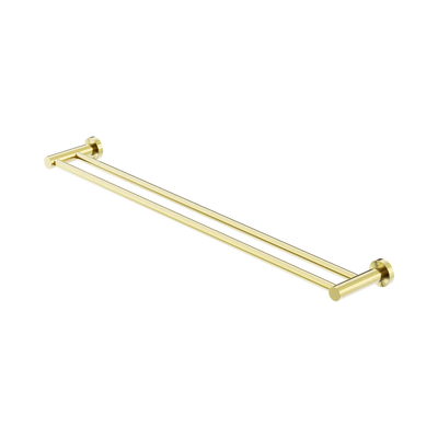 Nero Mecca Double Towel Rail 800mm, Brushed Gold