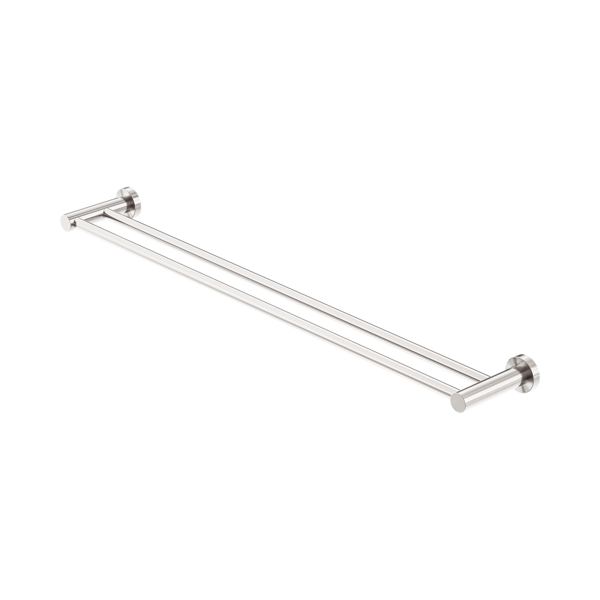 Nero Mecca Double Towel Rail 800mm, Brushed Nickel