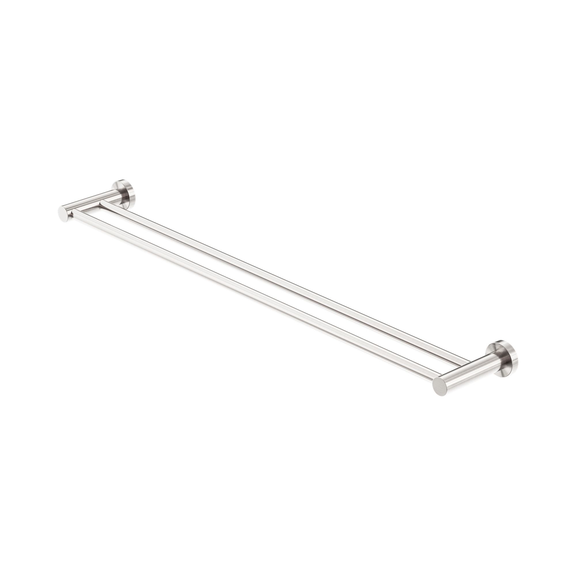Nero Mecca Double Towel Rail 800mm, Brushed Nickel