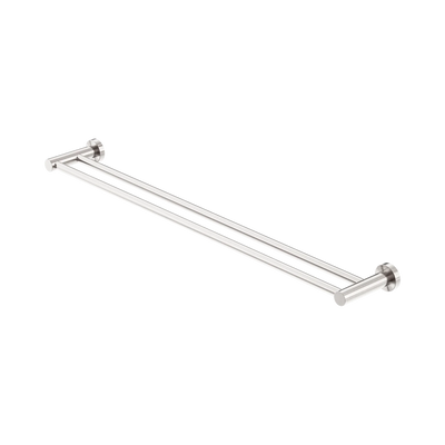 Nero Mecca Double Towel Rail 800mm, Brushed Nickel