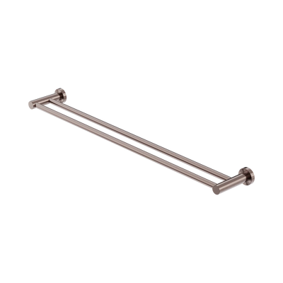 Nero Mecca Double Towel Rail 800mm, Brushed Bronze