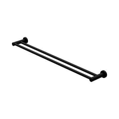 Nero Mecca Double Towel Rail 800mm, Matte Black