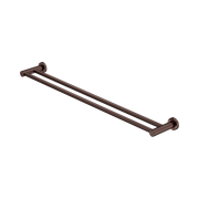 Nero Mecca Double Towel Rail 800mm, Rome Bronze