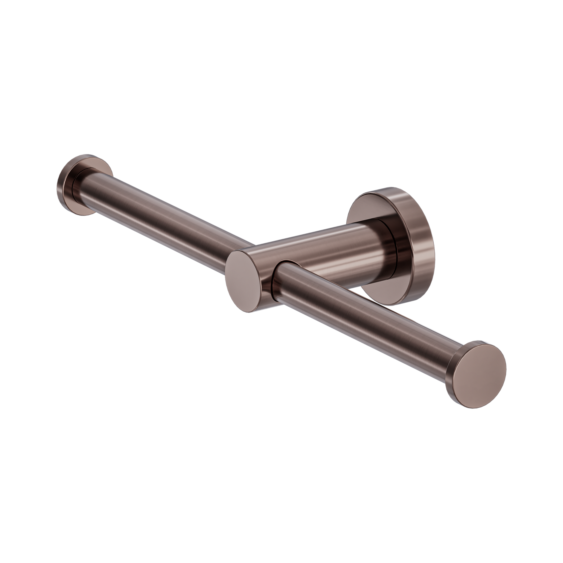 Nero Mecca Double Toilet Roll Holder, Brushed Bronze