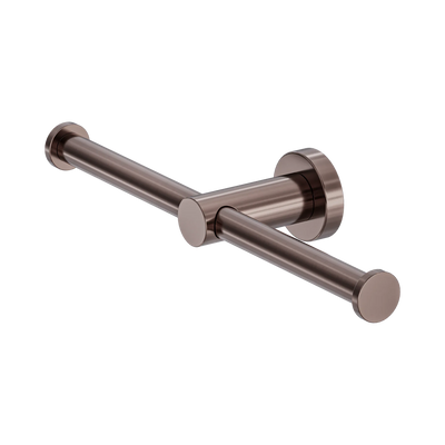 Nero Mecca Double Toilet Roll Holder, Brushed Bronze