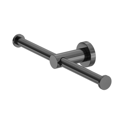 Nero Mecca Double Toilet Roll Holder, Gun Metal
